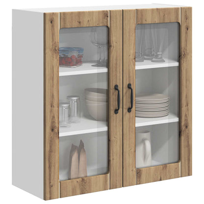 vidaXL Wall Glass Cabinet LUCCA Artisan Oak 80 x 31 x 80 cm