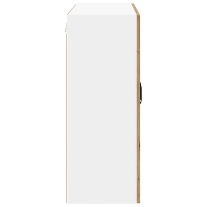 vidaXL Wall Glass Cabinet LUCCA Artisan Oak 80 x 31 x 80 cm