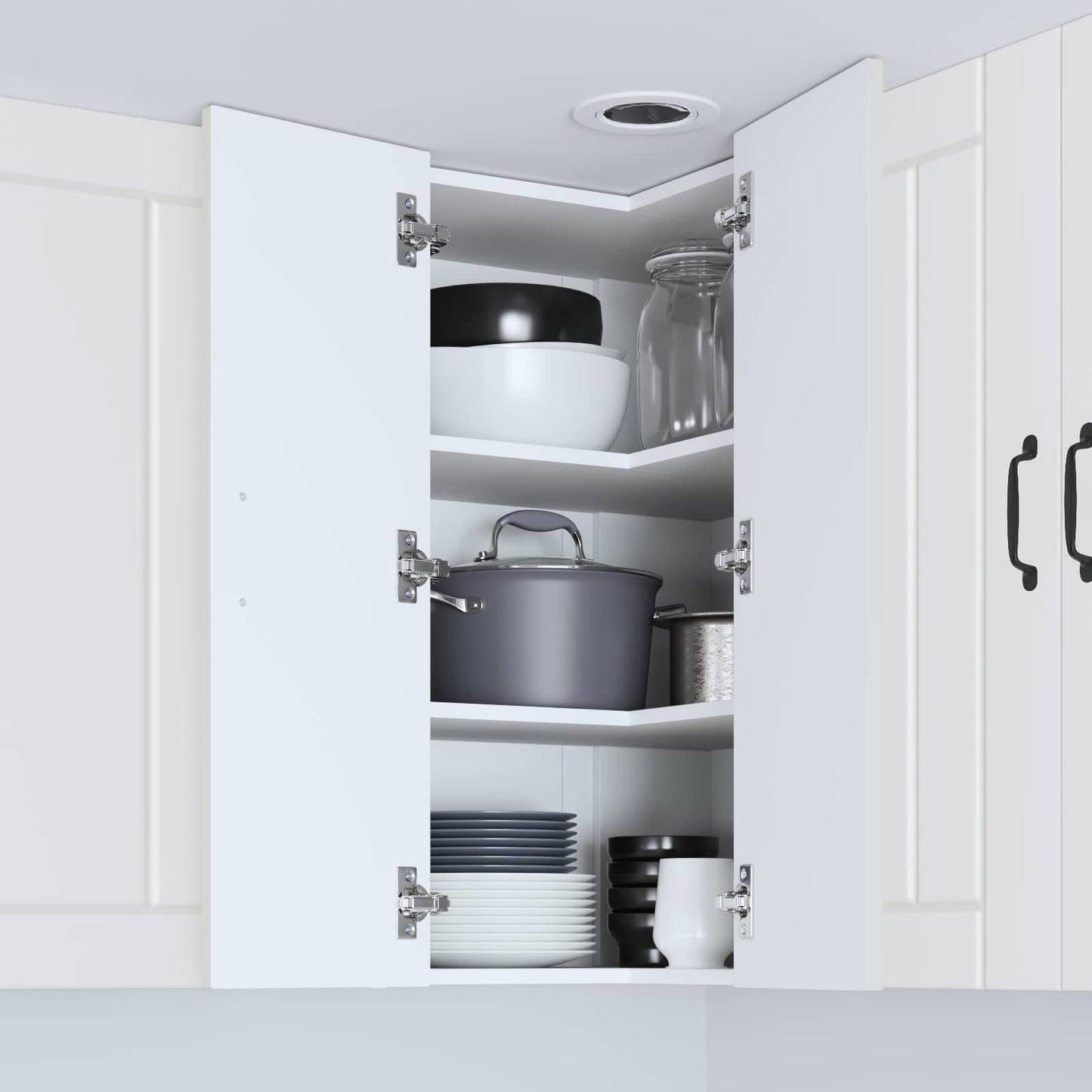 vidaXL Wall Corner Cabinet LUCCA White 57 x 57 x 80 cm Engineered Wood
