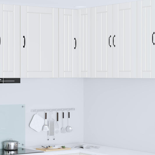 vidaXL Wall Corner Cabinet LUCCA White 57 x 57 x 80 cm Engineered Wood