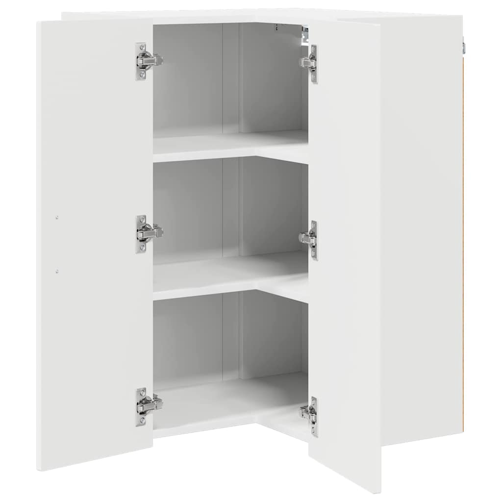 vidaXL Wall Corner Cabinet LUCCA White 57 x 57 x 80 cm Engineered Wood