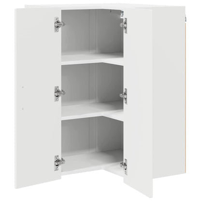 vidaXL Wall Corner Cabinet LUCCA White 57 x 57 x 80 cm Engineered Wood