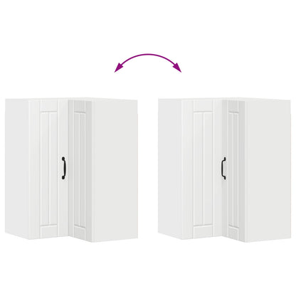 vidaXL Wall Corner Cabinet LUCCA White 57 x 57 x 80 cm Engineered Wood