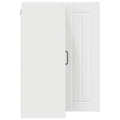 vidaXL Wall Corner Cabinet LUCCA White 57 x 57 x 80 cm Engineered Wood