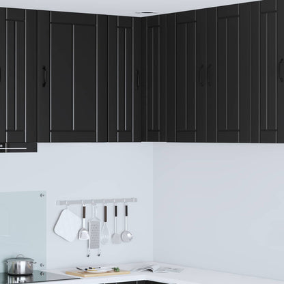 vidaXL Wall Corner Cabinet LUCCA Black 57 x 57 x 80 cm Engineered Wood