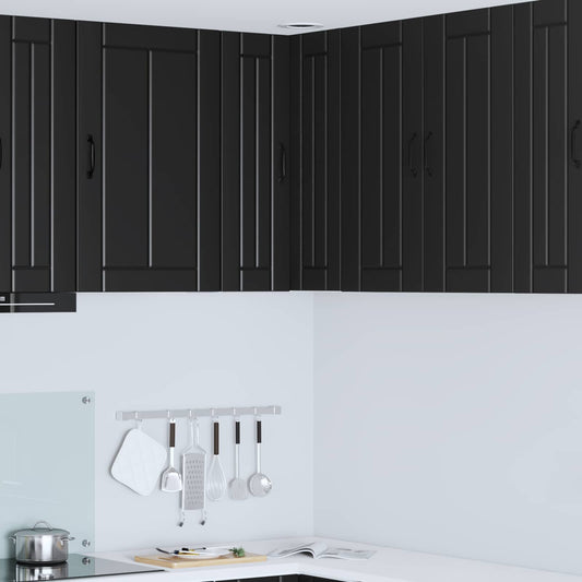 vidaXL Wall Corner Cabinet LUCCA Black 57 x 57 x 80 cm Engineered Wood
