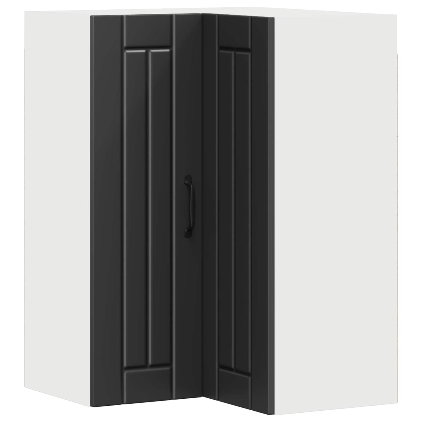 vidaXL Wall Corner Cabinet LUCCA Black 57 x 57 x 80 cm Engineered Wood