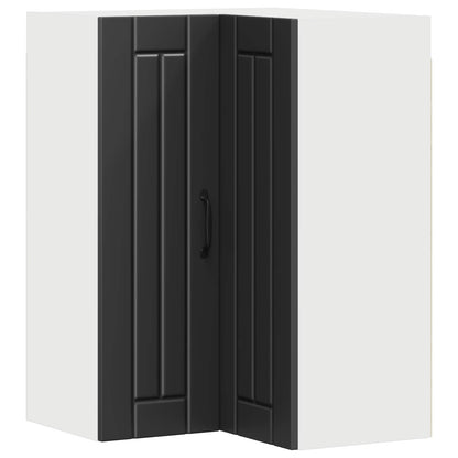 vidaXL Wall Corner Cabinet LUCCA Black 57 x 57 x 80 cm Engineered Wood