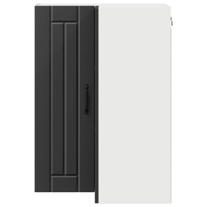 vidaXL Wall Corner Cabinet LUCCA Black 57 x 57 x 80 cm Engineered Wood