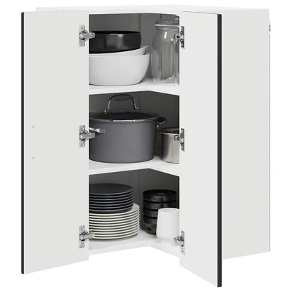 vidaXL Wall Corner Cabinet LUCCA Black 57 x 57 x 80 cm Engineered Wood