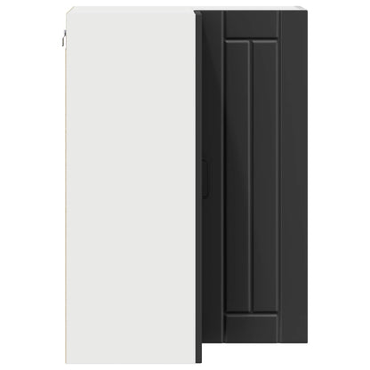vidaXL Wall Corner Cabinet LUCCA Black 57 x 57 x 80 cm Engineered Wood