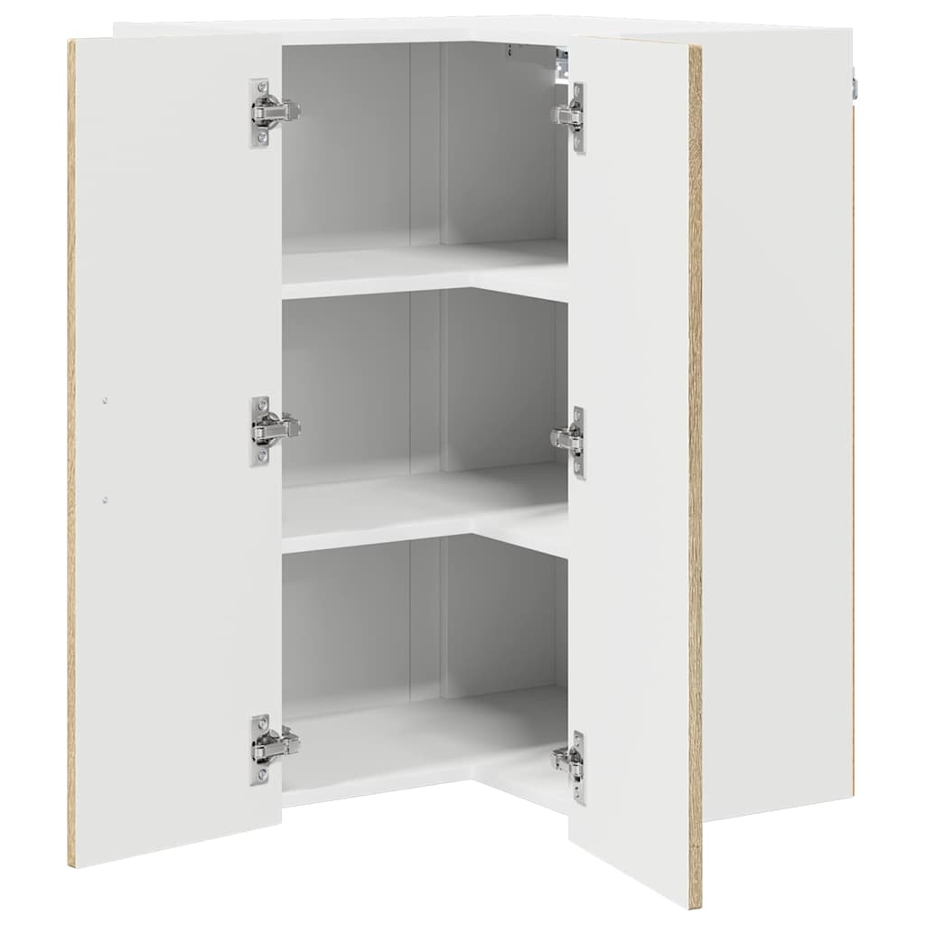 vidaXL Wall Corner Cabinet LUCCA Sonoma Oak 57 x 57 x 80 cm