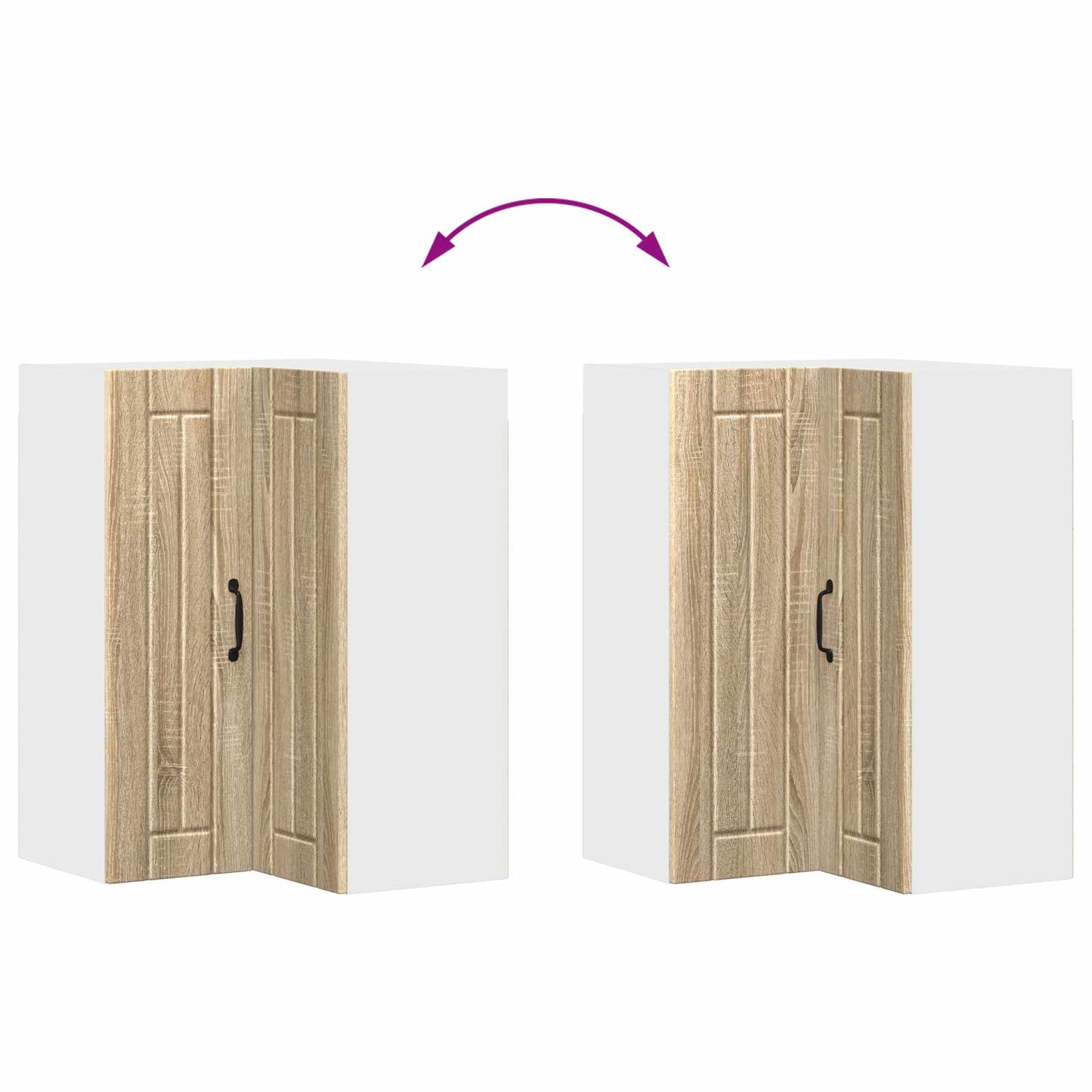 vidaXL Wall Corner Cabinet LUCCA Sonoma Oak 57 x 57 x 80 cm