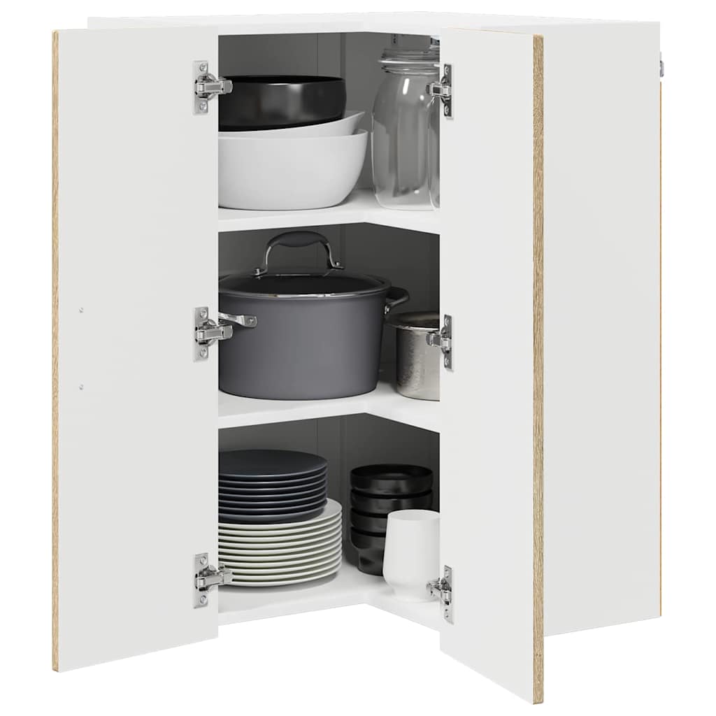 vidaXL Wall Corner Cabinet LUCCA Sonoma Oak 57 x 57 x 80 cm