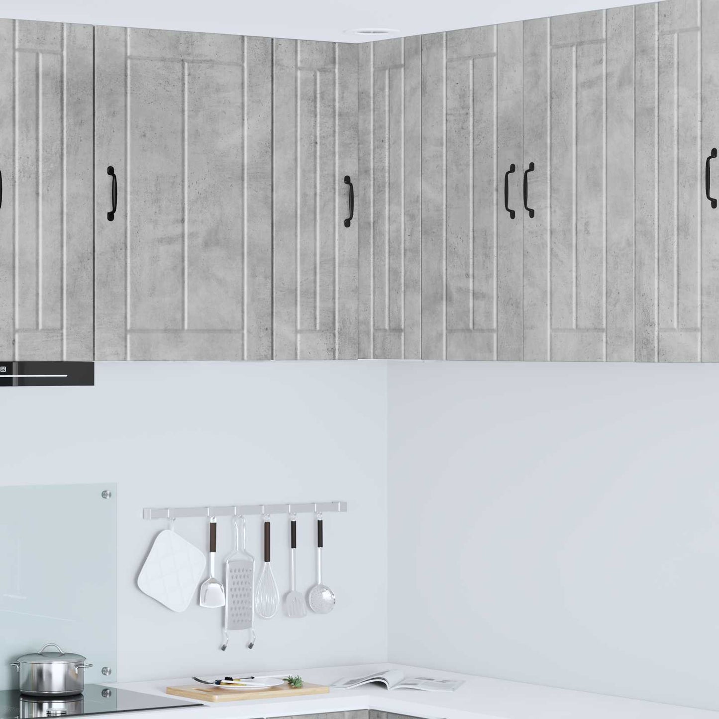 vidaXL Wall Corner Cabinet LUCCA Concrete Grey 57 x 57 x 80 cm