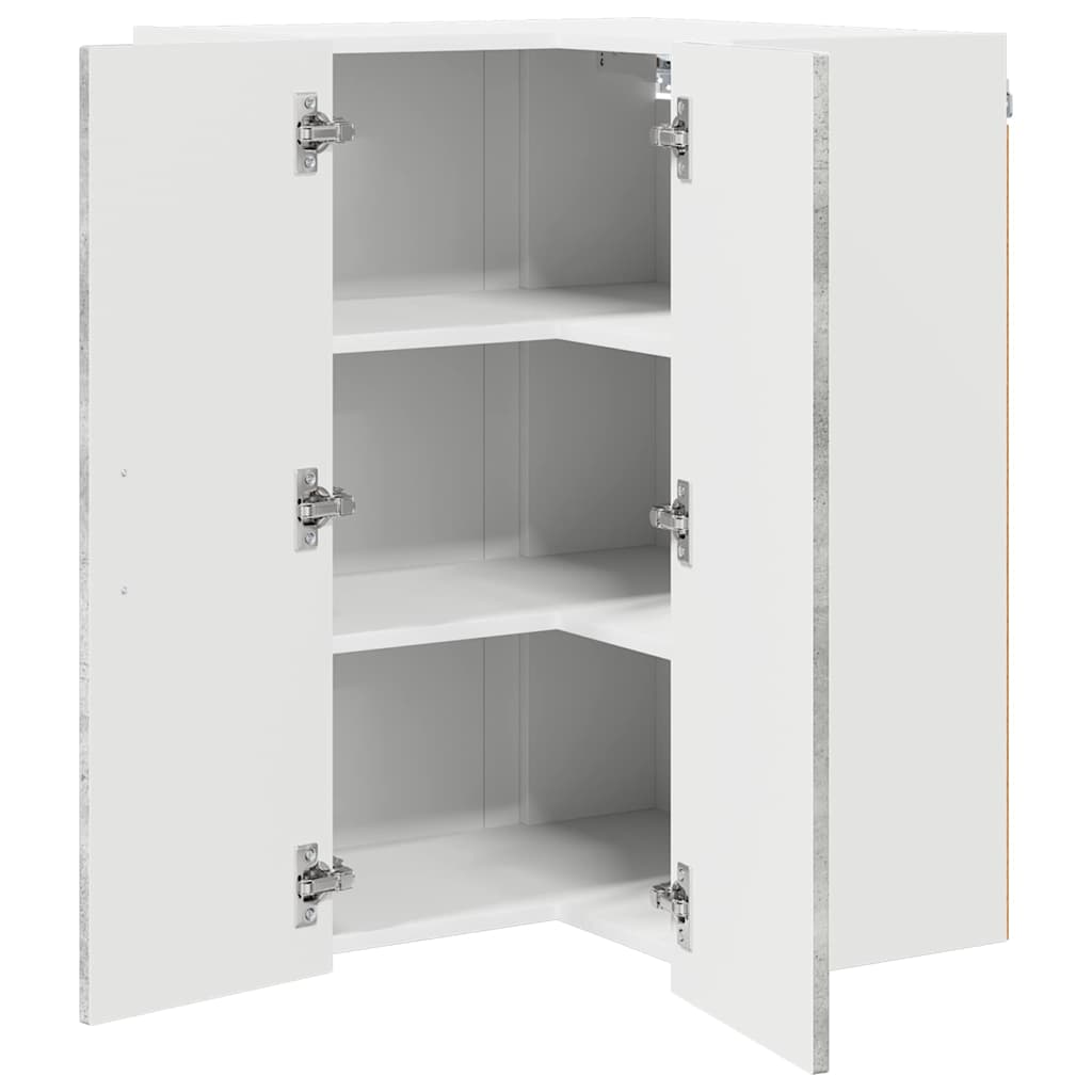 vidaXL Wall Corner Cabinet LUCCA Concrete Grey 57 x 57 x 80 cm