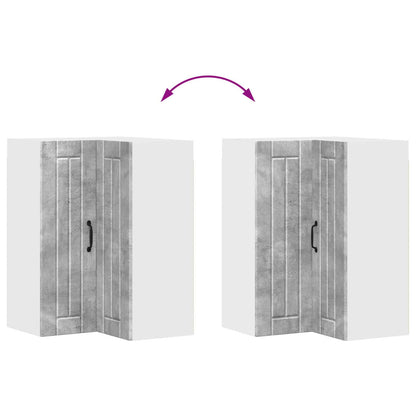vidaXL Wall Corner Cabinet LUCCA Concrete Grey 57 x 57 x 80 cm