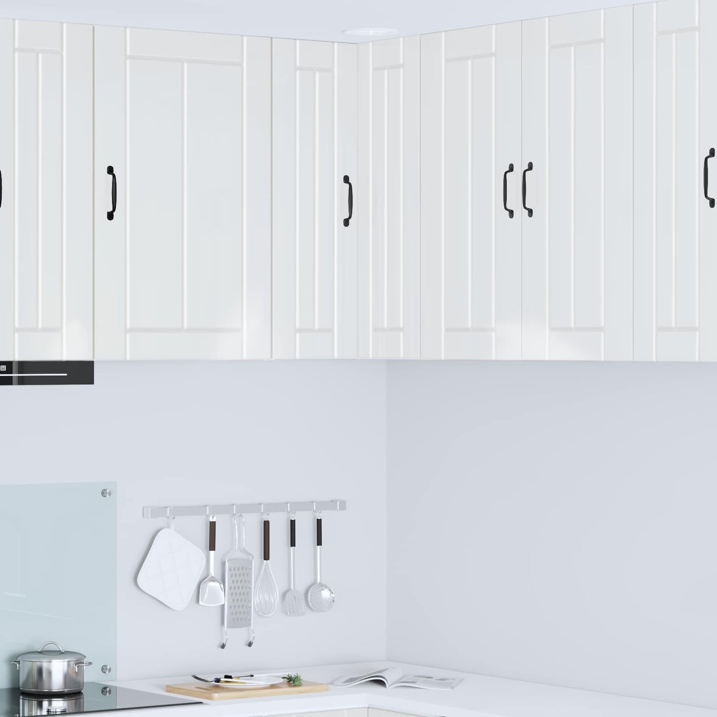 vidaXL Wall Corner Cabinet LUCCA High Gloss White 57 x 57 x 80 cm