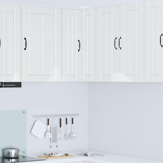 vidaXL Wall Corner Cabinet LUCCA High Gloss White 57 x 57 x 80 cm