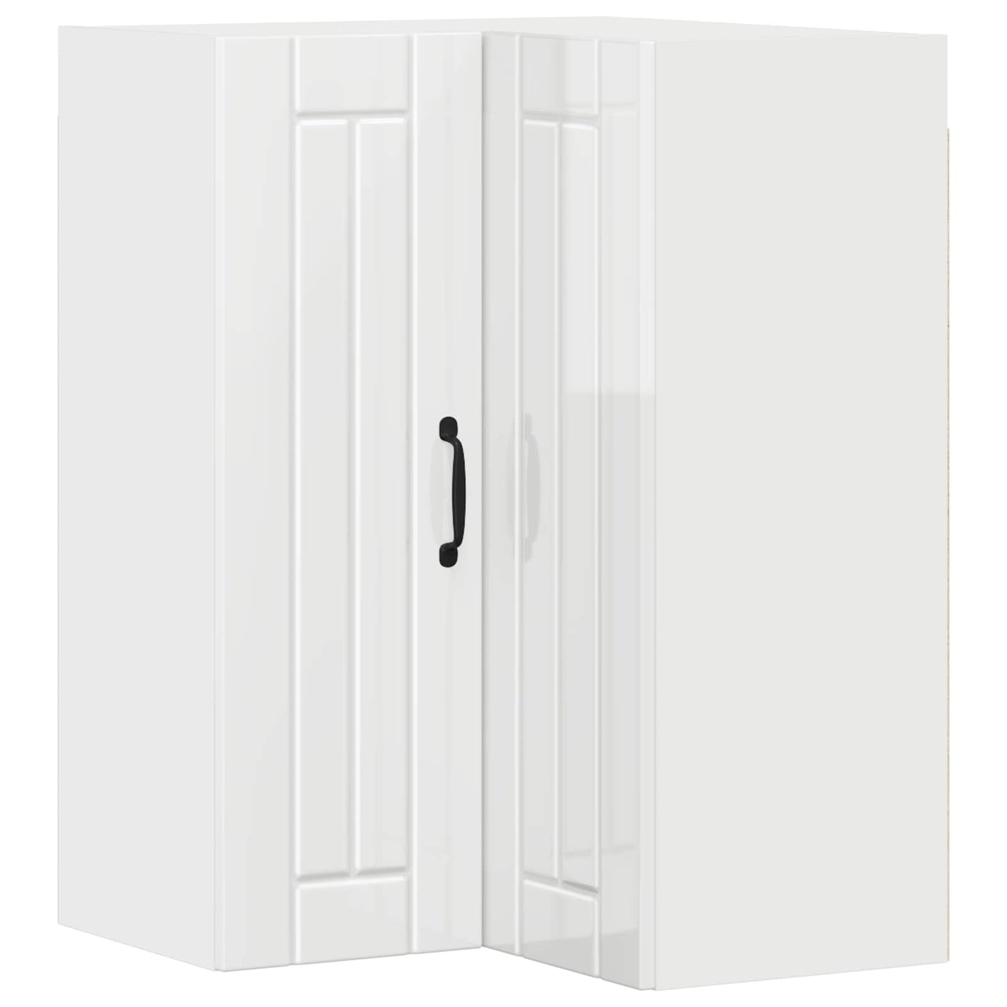 vidaXL Wall Corner Cabinet LUCCA High Gloss White 57 x 57 x 80 cm