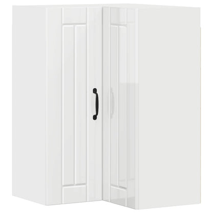 vidaXL Wall Corner Cabinet LUCCA High Gloss White 57 x 57 x 80 cm