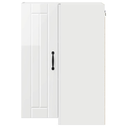 vidaXL Wall Corner Cabinet LUCCA High Gloss White 57 x 57 x 80 cm