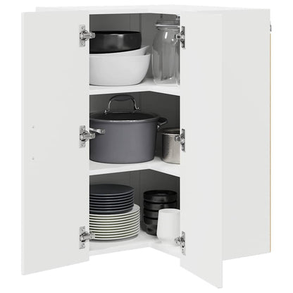 vidaXL Wall Corner Cabinet LUCCA High Gloss White 57 x 57 x 80 cm