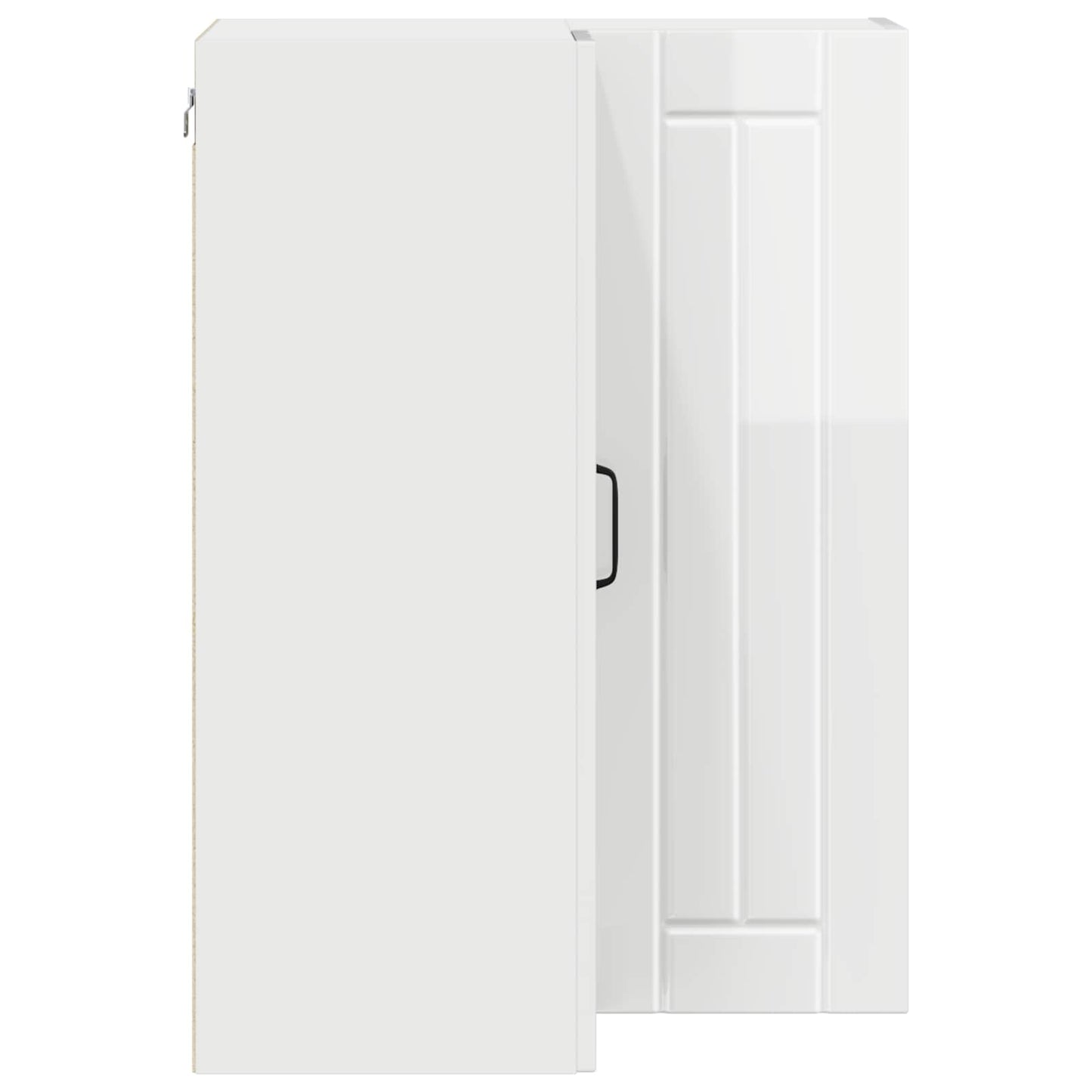 vidaXL Wall Corner Cabinet LUCCA High Gloss White 57 x 57 x 80 cm