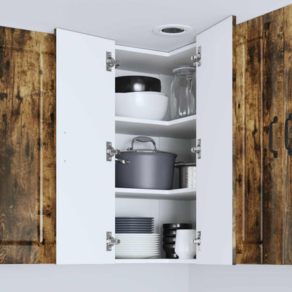 vidaXL Wall Corner Cabinet LUCCA Smoked Oak 57 x 57 x 80 cm