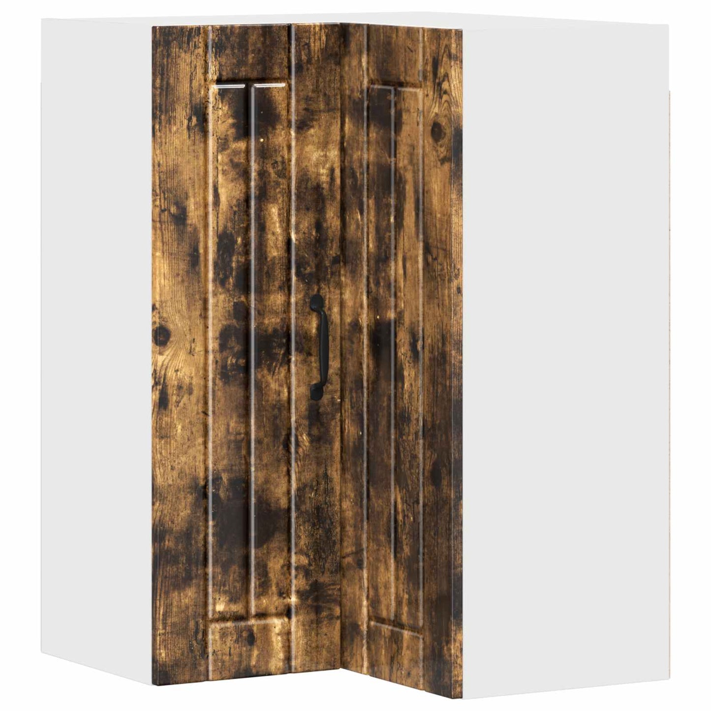vidaXL Wall Corner Cabinet LUCCA Smoked Oak 57 x 57 x 80 cm