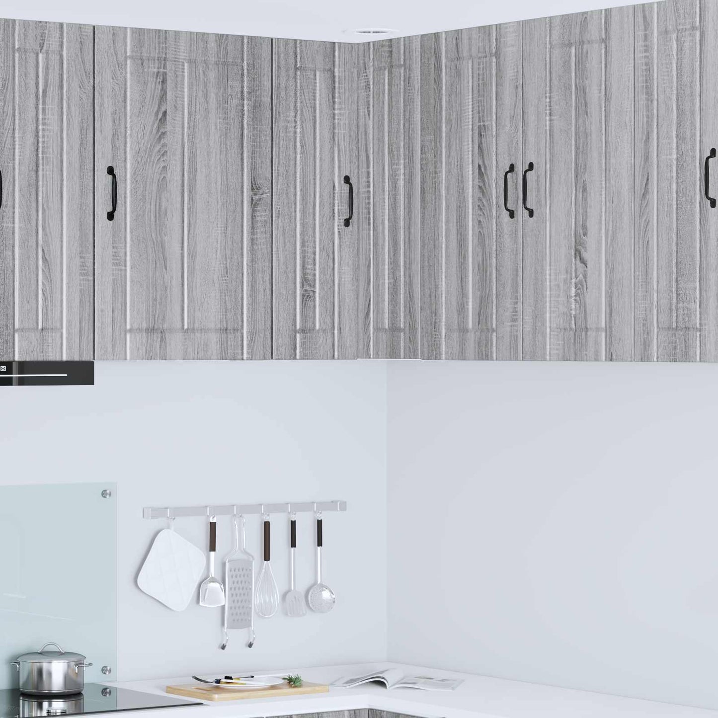 vidaXL Wall Corner Cabinet LUCCA Grey Sonoma 57 x 57 x 80 cm