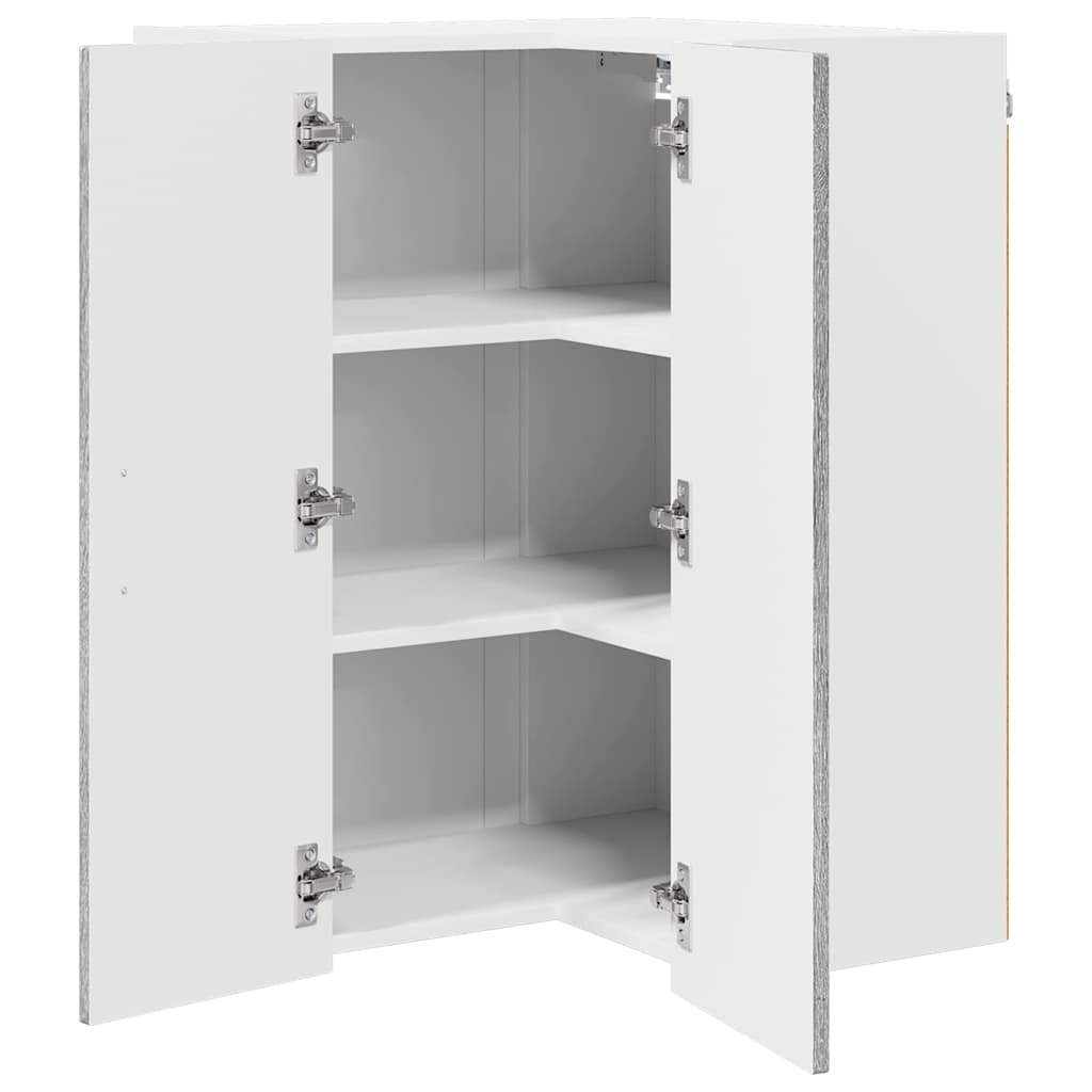 vidaXL Wall Corner Cabinet LUCCA Grey Sonoma 57 x 57 x 80 cm