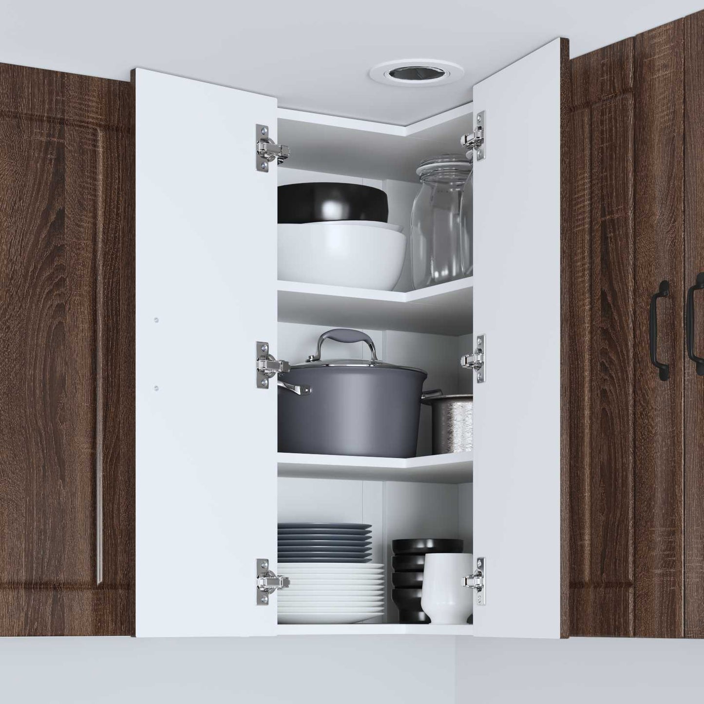 vidaXL Wall Corner Cabinet LUCCA Brown Oak 57 x 57 x 80 cm