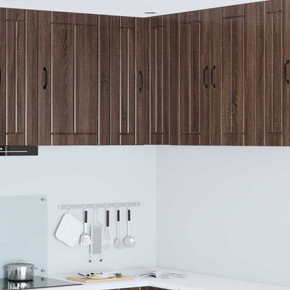 vidaXL Wall Corner Cabinet LUCCA Brown Oak 57 x 57 x 80 cm