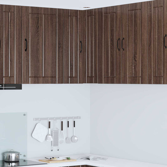vidaXL Wall Corner Cabinet LUCCA Brown Oak 57 x 57 x 80 cm