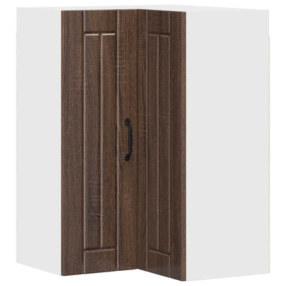 vidaXL Wall Corner Cabinet LUCCA Brown Oak 57 x 57 x 80 cm