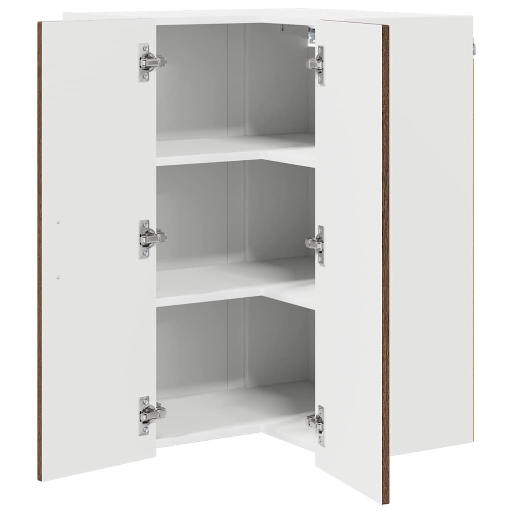 vidaXL Wall Corner Cabinet LUCCA Brown Oak 57 x 57 x 80 cm