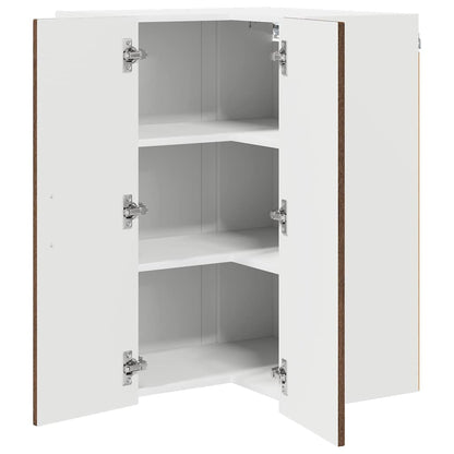 vidaXL Wall Corner Cabinet LUCCA Brown Oak 57 x 57 x 80 cm