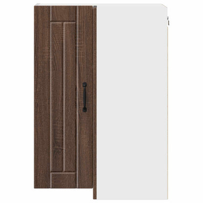 vidaXL Wall Corner Cabinet LUCCA Brown Oak 57 x 57 x 80 cm