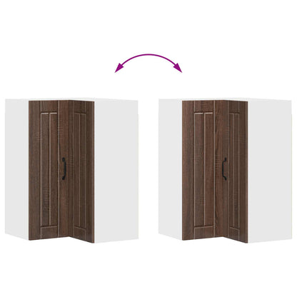 vidaXL Wall Corner Cabinet LUCCA Brown Oak 57 x 57 x 80 cm