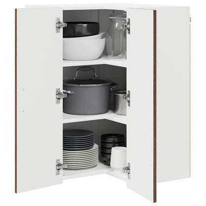 vidaXL Wall Corner Cabinet LUCCA Brown Oak 57 x 57 x 80 cm