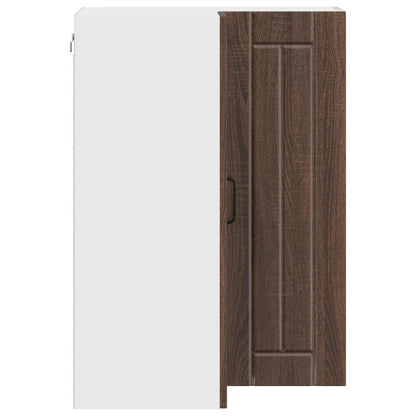 vidaXL Wall Corner Cabinet LUCCA Brown Oak 57 x 57 x 80 cm
