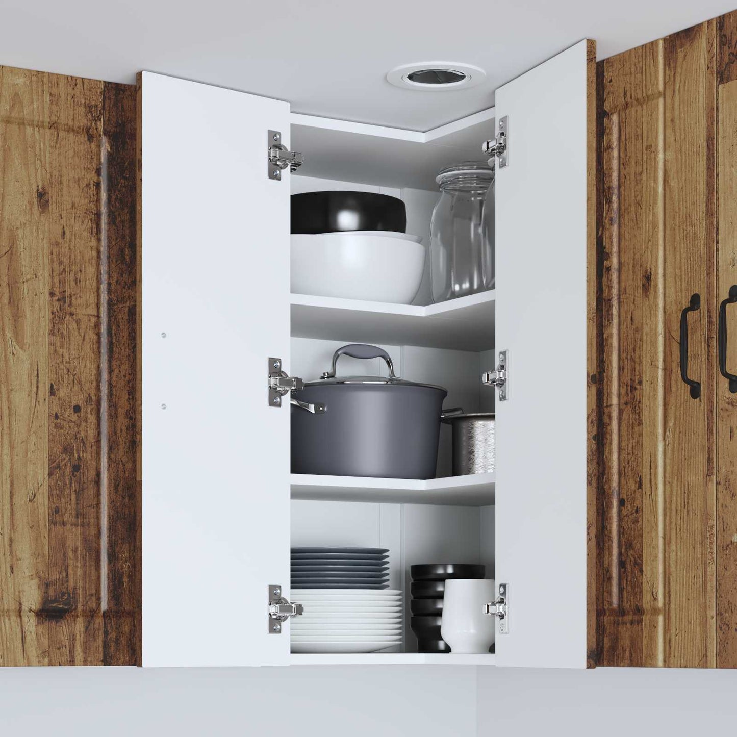 vidaXL Wall Corner Cabinet LUCCA Old Wood 57 x 57 x 80 cm