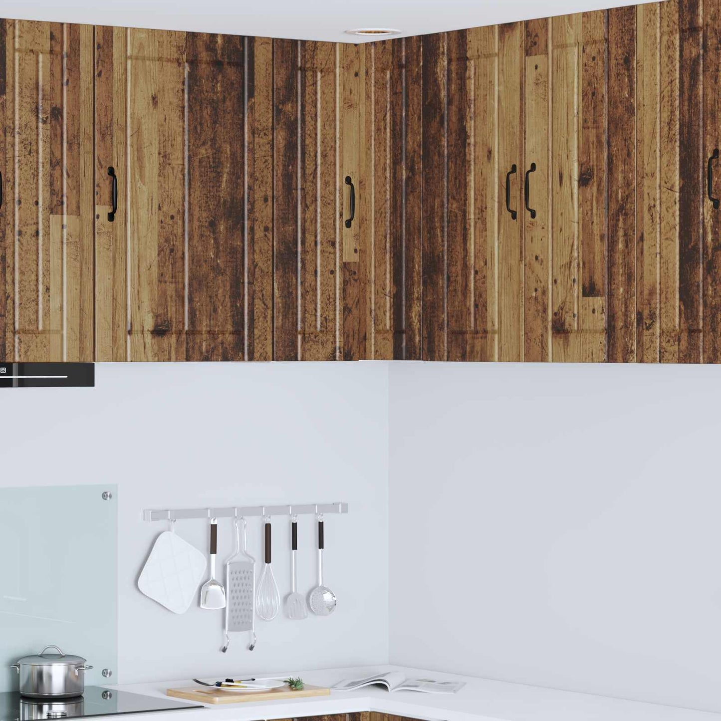 vidaXL Wall Corner Cabinet LUCCA Old Wood 57 x 57 x 80 cm