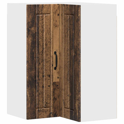 vidaXL Wall Corner Cabinet LUCCA Old Wood 57 x 57 x 80 cm
