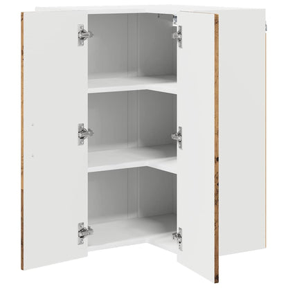 vidaXL Wall Corner Cabinet LUCCA Old Wood 57 x 57 x 80 cm