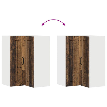 vidaXL Wall Corner Cabinet LUCCA Old Wood 57 x 57 x 80 cm