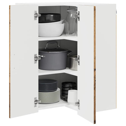 vidaXL Wall Corner Cabinet LUCCA Old Wood 57 x 57 x 80 cm