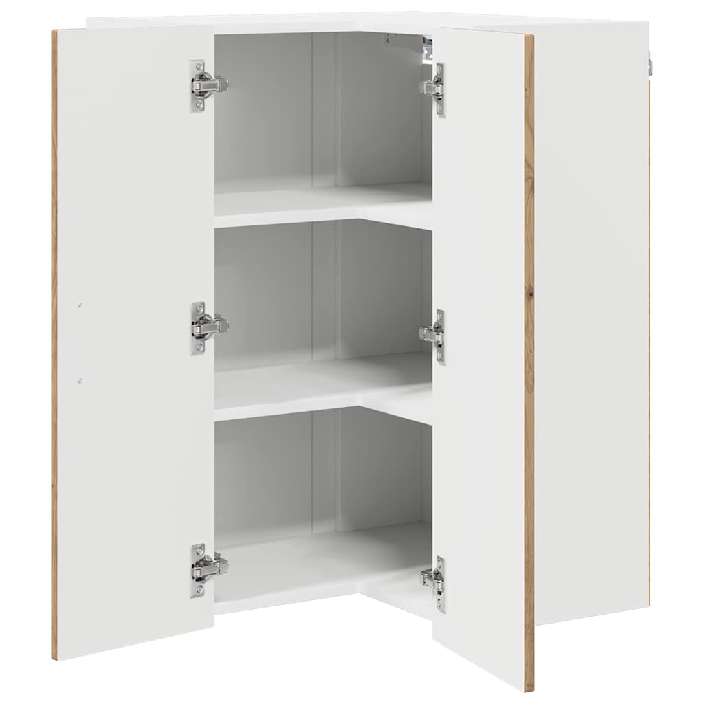 vidaXL Wall Corner Cabinet LUCCA Artisan Oak 57 x 57 x 80 cm