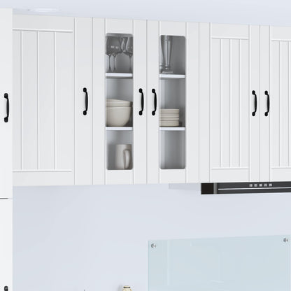 vidaXL Wall Glass Cabinet LUCCA White 60 x 31 x 80 cm Engineered Wood